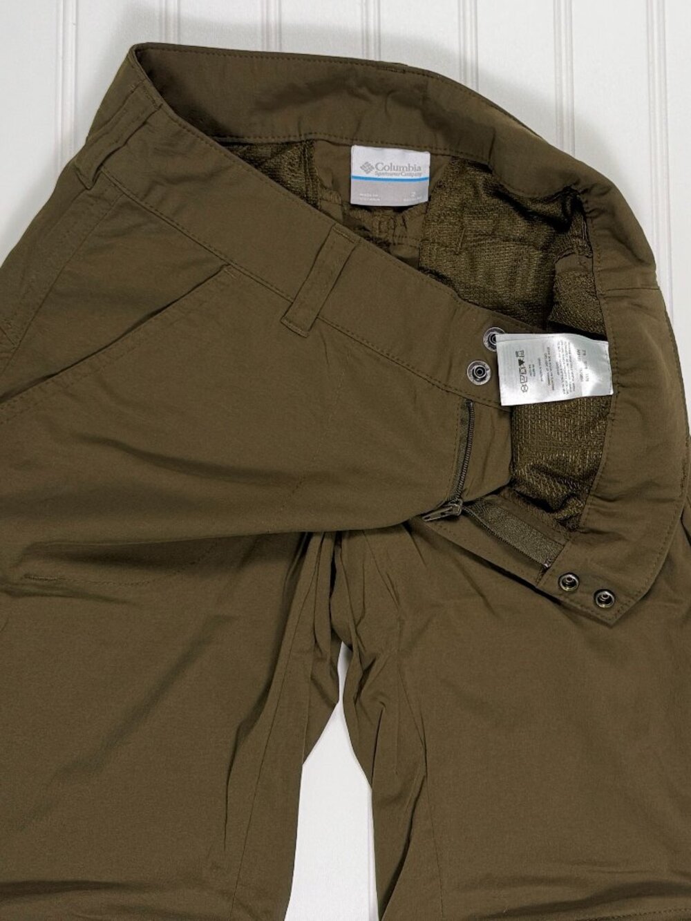 Columbia Omni-Shield Womens 2 Regular Convertible Pants Olive Zip Off Hiking Out - Picture 13 of 16